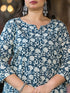 Women Plus Size Teal Pure Cotton Kurta Set